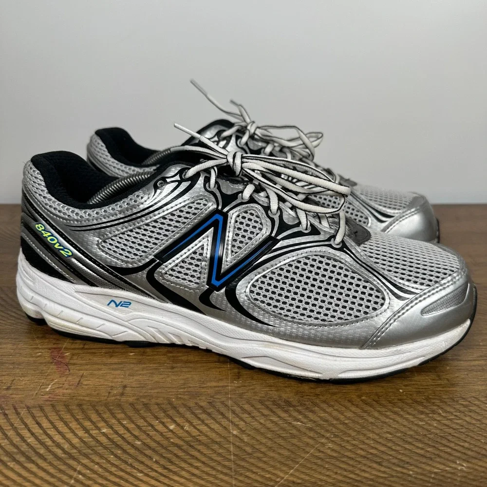 New Balance Shoes Mens 12 2E Wide Silver 840v2 Running Walking Mesh USA Sneakers
